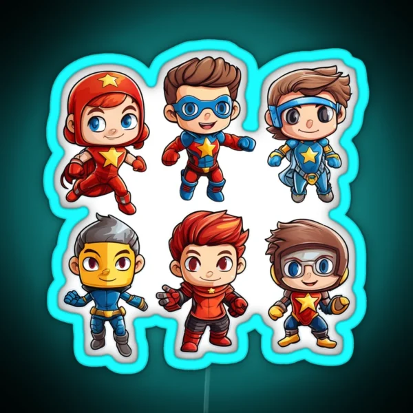 Superhero Squad Kids Led Collection RGB Neon Sign