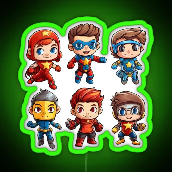 Superhero Squad Kids Led Collection RGB Neon Sign