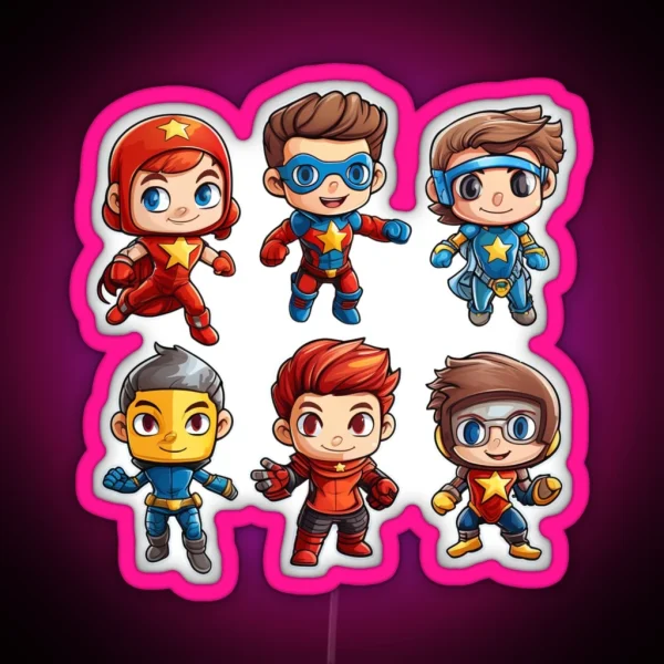 Superhero Squad Kids Led Collection RGB Neon Sign