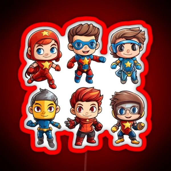 Superhero Squad Kids Led Collection RGB Neon Sign