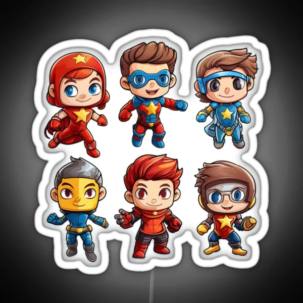Superhero Squad Kids Led Collection RGB Neon Sign