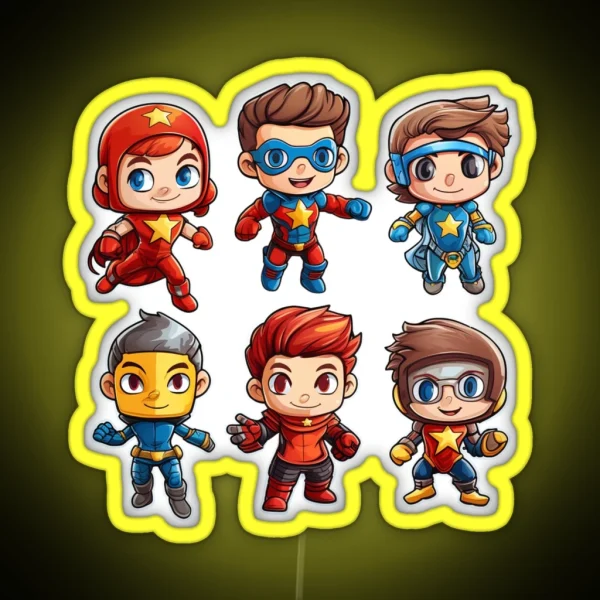 Superhero Squad Kids Led Collection RGB Neon Sign