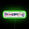 Colorful camouflage logo with neon green accents, resembling a supermoto brand's RGB signage.