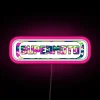 Colorful Supermoto Logo with Camouflage Pattern and Neon Accents in Pink