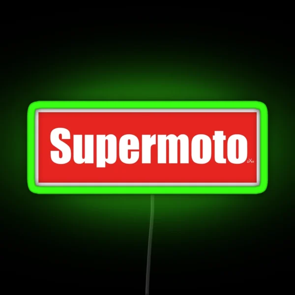 Supermoto Red Logo RGB Neon Sign