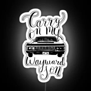 Supernatural Carry On My Wayward Son RGB Neon Sign