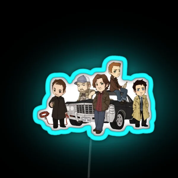Supernatural Cartoon Design RGB Neon Sign