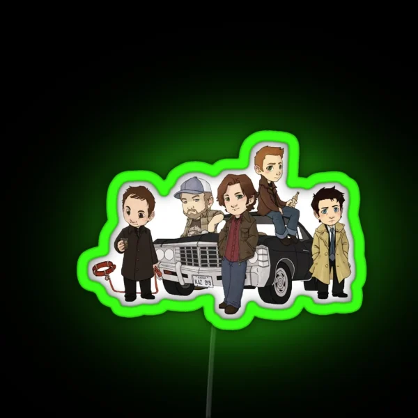 Supernatural Cartoon Design RGB Neon Sign