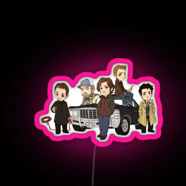 Supernatural Cartoon Design RGB Neon Sign