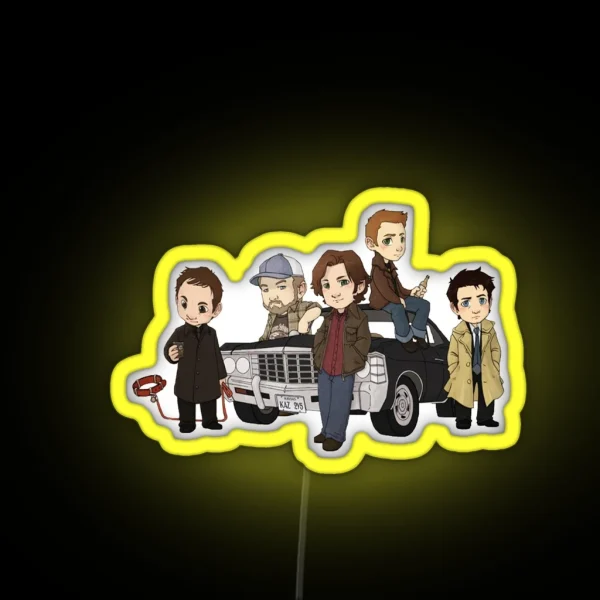 Supernatural Cartoon Design RGB Neon Sign