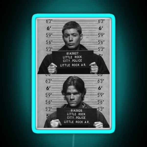 Supernatural Dean And Sam Mugshot RGB Neon Sign