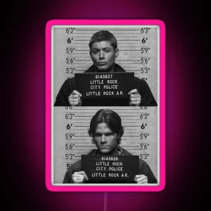 Supernatural Dean And Sam Mugshot RGB Neon Sign