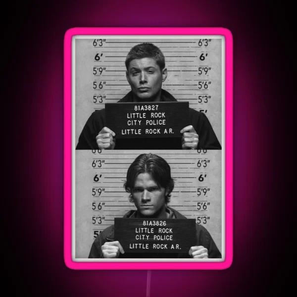 Supernatural Dean And Sam Mugshot RGB Neon Sign