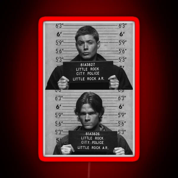 Supernatural Dean And Sam Mugshot RGB Neon Sign