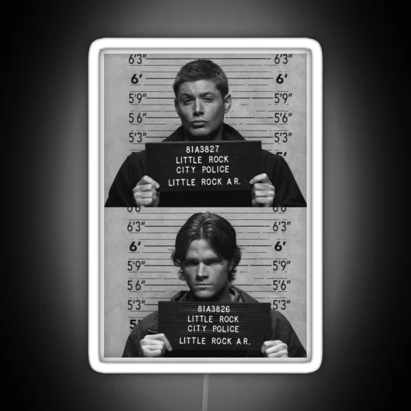 Supernatural Dean And Sam Mugshot RGB Neon Sign