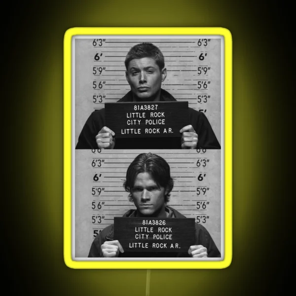Supernatural Dean And Sam Mugshot RGB Neon Sign