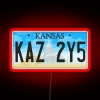 Supernatural TV Show Impala Car Plate Kansas License Plate RGB Neon Sign