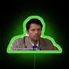 Neon Supernatural Sign in Green Colorful RGB Lighting