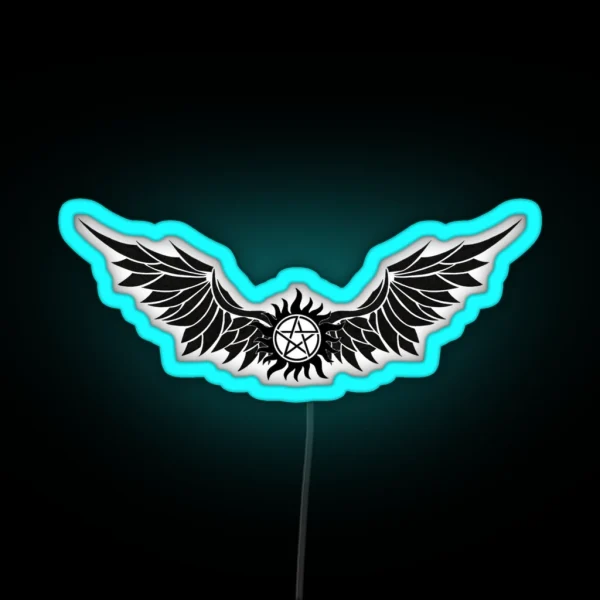 Supernatural Winged Anti Possession RGB Neon Sign