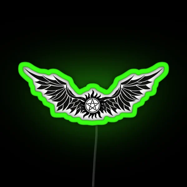 Supernatural Winged Anti Possession RGB Neon Sign