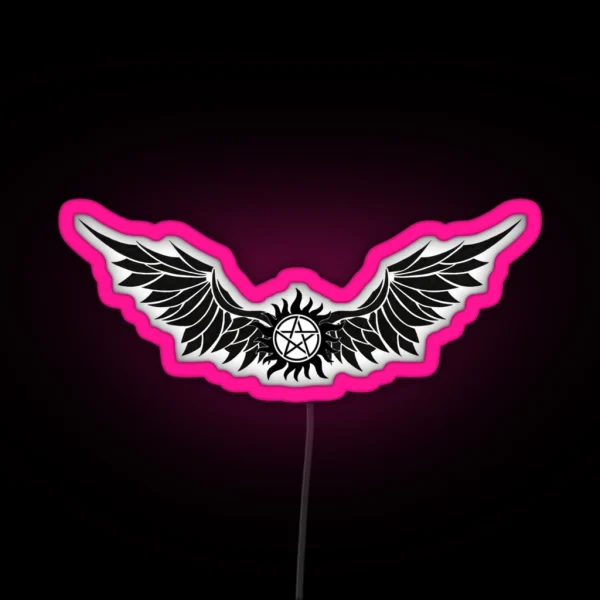 Supernatural Winged Anti Possession RGB Neon Sign