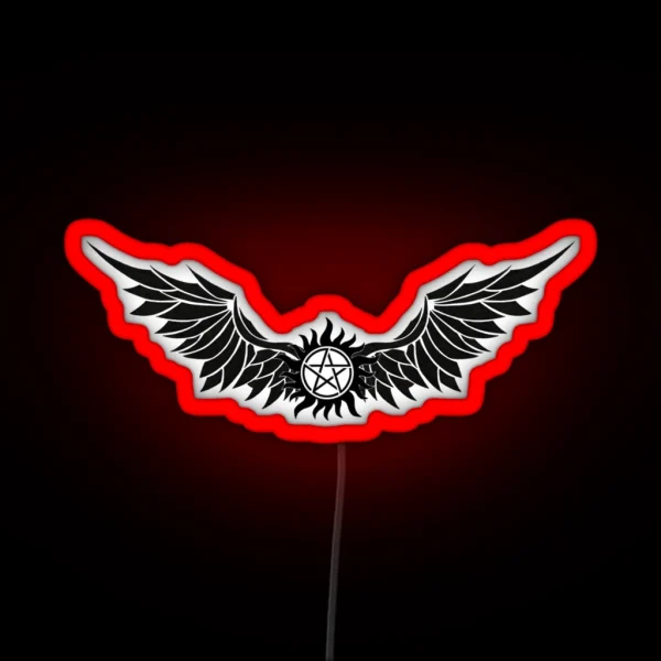 Supernatural Winged Anti Possession RGB Neon Sign