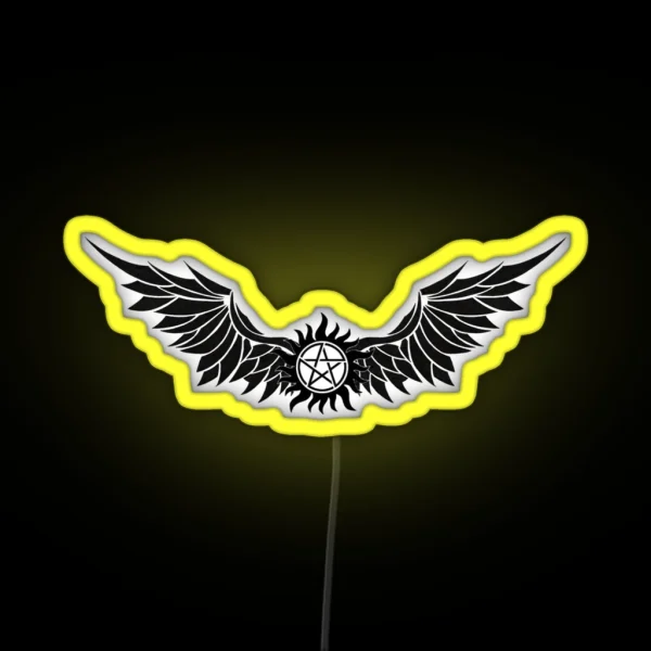 Supernatural Winged Anti Possession RGB Neon Sign