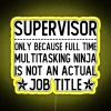 Neon sign reading 'Supervisor' in a humorous take on multitasking responsibilities.
