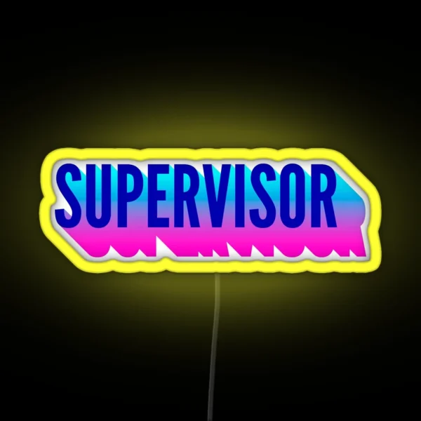 Supervisor With Long Gradient Shadow RGB Neon Sign