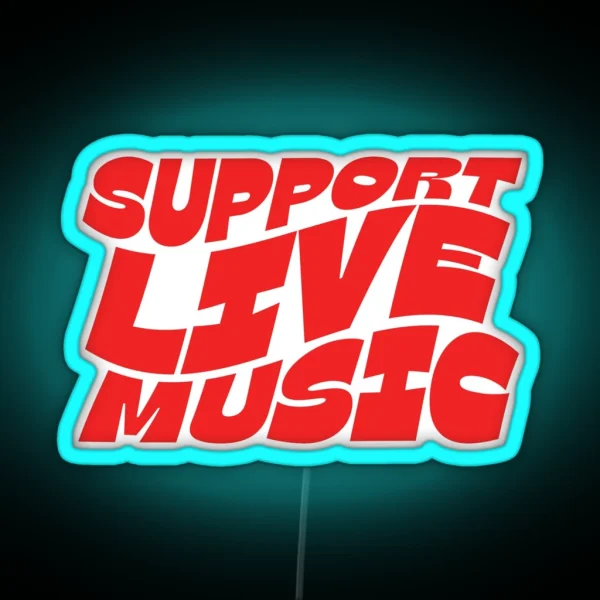 Support Live Music Retro RGB Neon Sign
