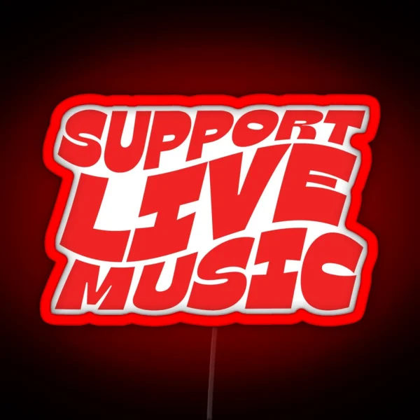 Support Live Music Retro RGB Neon Sign