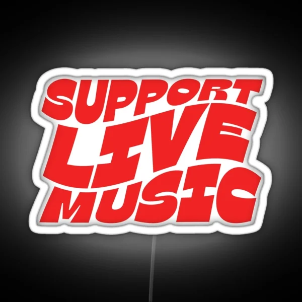 Support Live Music Retro RGB Neon Sign
