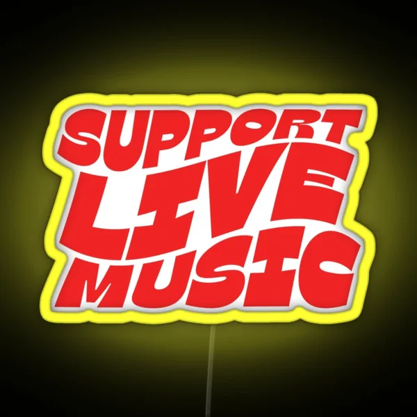 Support Live Music Retro RGB Neon Sign