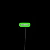 Neon sign in small black font reading 'Support Local Bands' with a green glow.