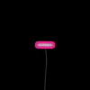 Neon sign with support local bands written in small black font.