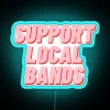 Supporting local music scene with vibrant neon lights.
