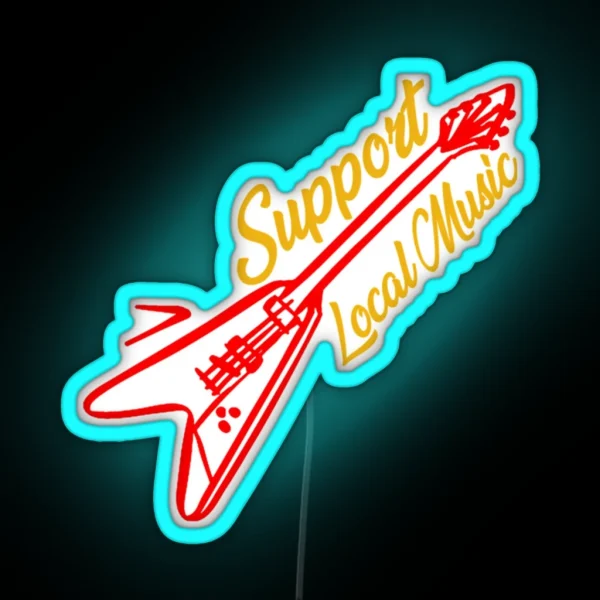 Support Local Music Sleep With A Musician Bands Store RGB Neon Sign