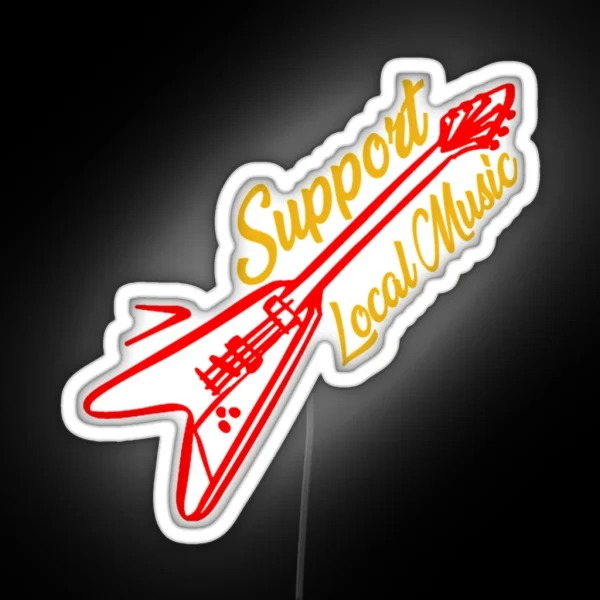 Support Local Music Sleep With A Musician Bands Store RGB Neon Sign