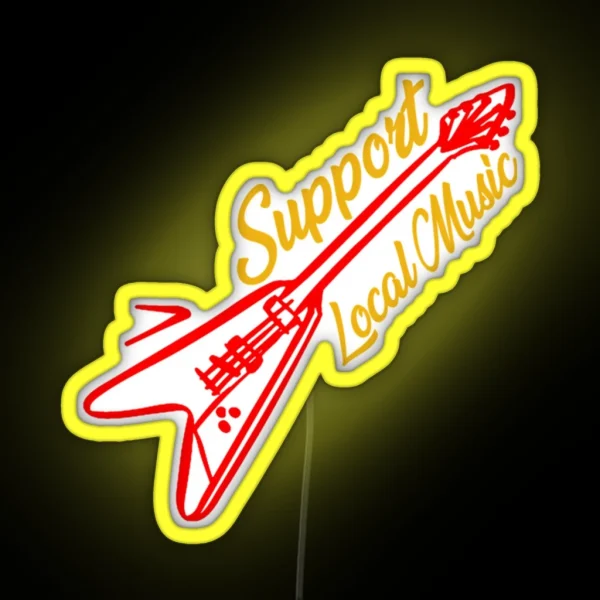 Support Local Music Sleep With A Musician Bands Store RGB Neon Sign