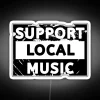 Neon sign supporting local music with vintage retro RGB colors