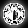 Neon sign reading 'Support Your Local Pole Dancer, Electrician & Power Lineman'