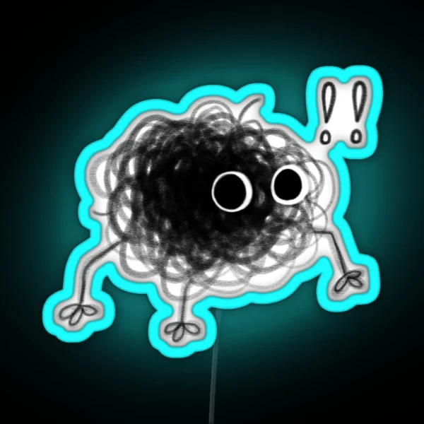 Surprised Hairball RGB Neon Sign