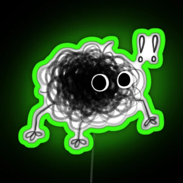 Surprised Hairball RGB Neon Sign