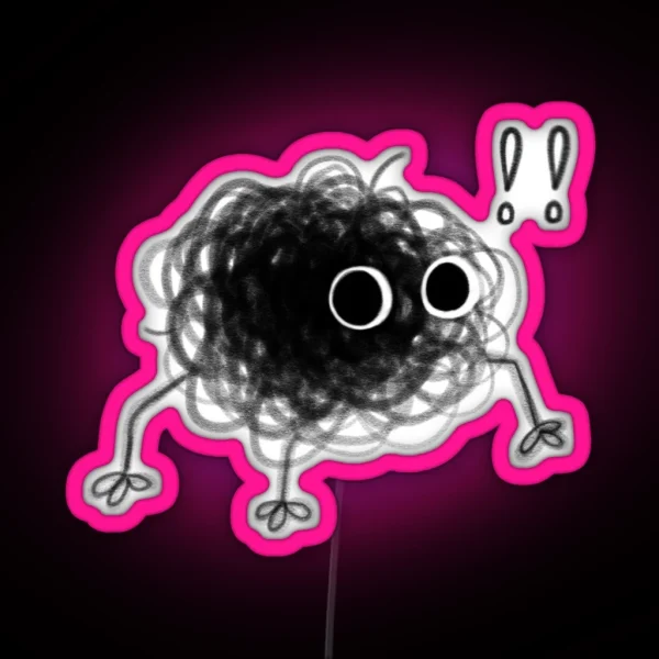 Surprised Hairball RGB Neon Sign