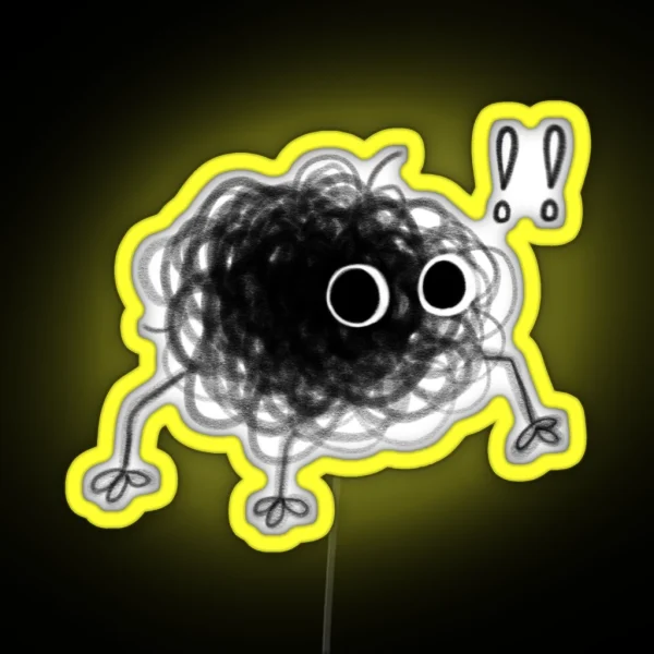Surprised Hairball RGB Neon Sign