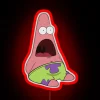Surprised Patrick LED Neon Sign Phone Case RGB Glowing Red Backlit Accessory.
