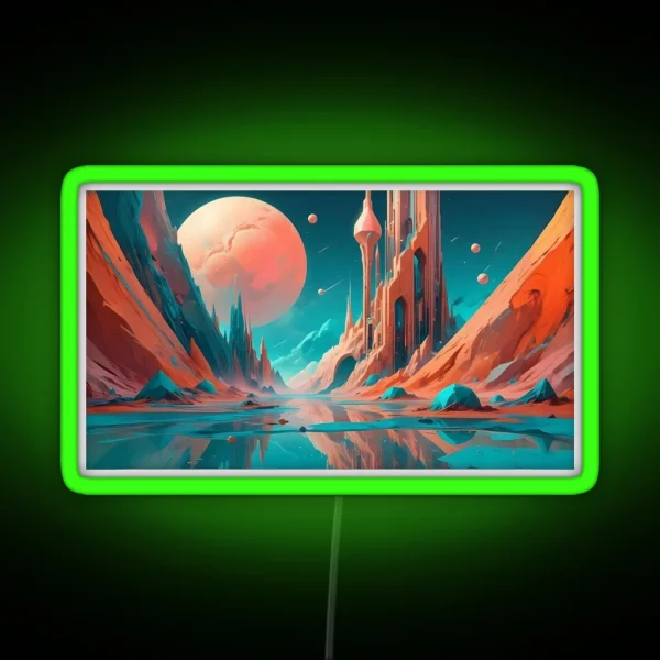 Surreal Landscape RGB Neon Sign