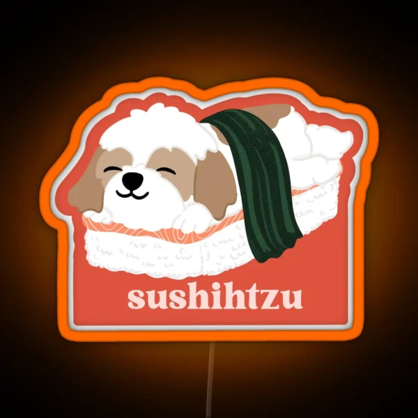 Sushihtzu Shih Tzu Dog Pun RGB Neon Sign