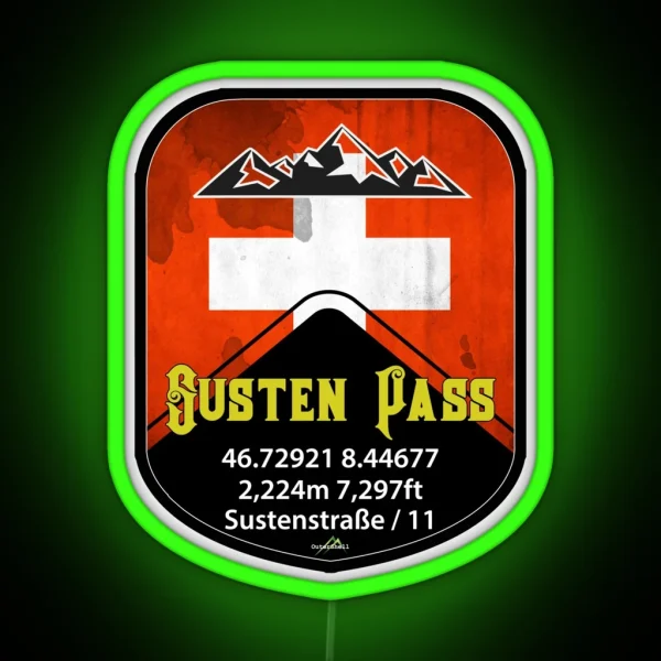 Susten Pass Sustenppass Switzerland Suisse Schweiz Motorcycle Cycle Led Led Led 03 RGB Neon Sign