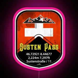 Susten Pass Sustenppass Switzerland Suisse Schweiz Motorcycle Cycle Led Led Led 03 RGB Neon Sign